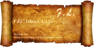 Földesi Lili névjegykártya
